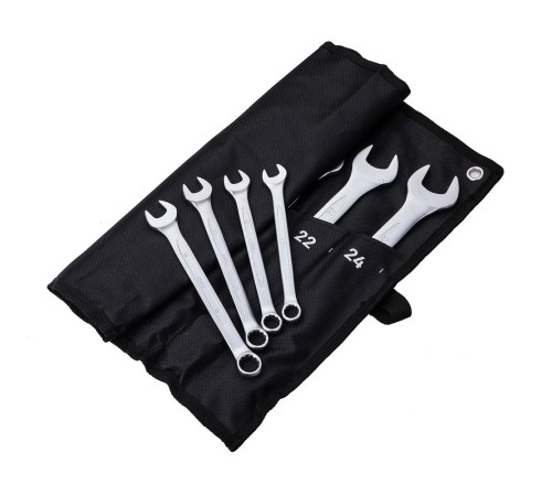Ключи Deli Набор комбинированных гаечных ключей 12 шт Deli DL130012A размеры 6,8,10,11,12,13,14,15,17,19,22,24мм, матовая хромированная поверхность, чехол из ткани Оксфорд Ключи Deli Набор комбинированных гаечных ключей 12 шт Deli DL130012A размеры 6,8,10,11,12,13,14,15,17,19,22,24мм, матовая хромированная поверхность, чехол из ткани Оксфорд