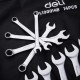 Ключи Deli Набор комбинированных гаечных ключей 14 шт Deli DL130014B размеры 10,11,12,13,14,16,17,18,19,21,24,27,30,32мм, матовая хромированная поверхность, чехол из ткани Оксфорд