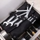 Ключи Deli Набор комбинированных гаечных ключей 14 шт Deli DL130014B размеры 10,11,12,13,14,16,17,18,19,21,24,27,30,32мм, матовая хромированная поверхность, чехол из ткани Оксфорд