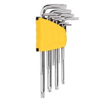 Ключи Deli «Набор шестигранных ключей «TORX" сверхдлинных Deli DL3091 9шт размеры Т10,Т15,Т20,Т25,Т27,Т30,Т40,Т45,Т50, пластиковый держатель
