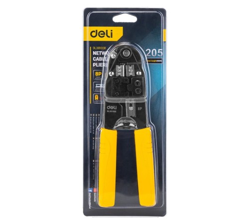 Инструмент обжимной Deli Обжимные клещи RJ45 Deli DL381008 205мм, зачистка проводов, кусачки и обжимной инструмент 3-в-1 Инструмент обжимной Deli Обжимные клещи RJ45 Deli DL381008 205мм, зачистка проводов, кусачки и обжимной инструмент 3-в-1