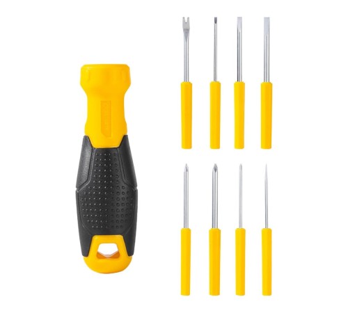 Многофункциональная отвертка 8-в-1 Deli DL636009  биты PH0, PH1, PH2, SL3, SL5, SL6, Y-образная, точечная, сталь Cr-V