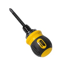 Двухсторонняя отвертка с трещеткой Deli DL626010  PH2+SL6x85мм, сталь CrV, длина: 95-140 мм, диаметр хвостовика 6,3мм.