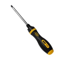 Двухсторонняя отвертка с трещеткой Deli DL626011  PH2+SL6x180мм, сталь CrV, длина 180-230мм, диаметр хвостовика 6,3мм