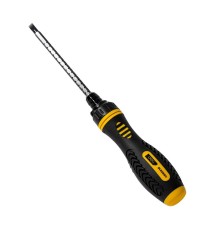 Двухсторонняя отвертка с трещеткой Deli DL626011  PH2+SL6x180мм, сталь CrV, длина 180-230мм, диаметр хвостовика 6,3мм