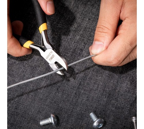 Диагональные мини-бокорезы Deli DL20025 125мм, прорезиненная двухкомпонентная ручка