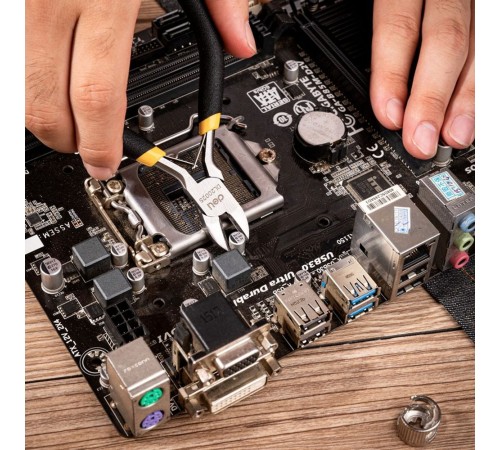 Диагональные мини-бокорезы Deli DL20025 125мм, прорезиненная двухкомпонентная ручка