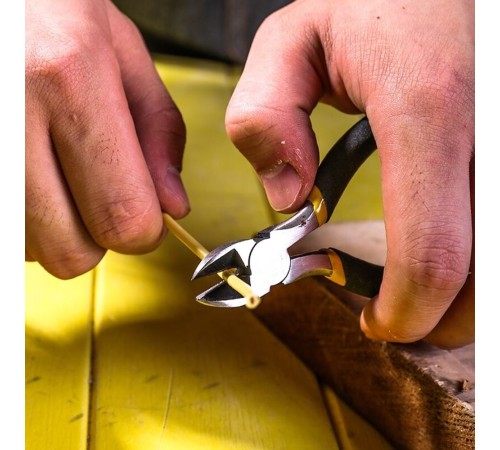 Диагональные мини-бокорезы Deli DL20025 125мм, прорезиненная двухкомпонентная ручка