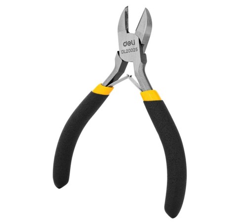 Диагональные мини-бокорезы Deli DL20025 125мм, прорезиненная двухкомпонентная ручка