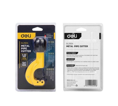 Труборез Deli Труборез для металлических труб Deli DL2504  диапазон реза 3-32 мм, режущая кромка из нержавеющей стали, подходит для меди и алюминия