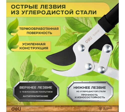 Сучкорез садовый Deli DL580321 770мм, макс. диаметр резки 30мм, сталь 55С Сучкорез садовый Deli DL580321 770мм, макс. диаметр резки 30мм, сталь 55С