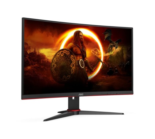 Монитор 23,6'' AOC C24G2AE 1500R Curved 1920x1080 165Гц VA WLED 16:9 1ms VGA 2*HDMI DP 3000:1 80M:1 178/178 250cd Speakers HAS Swivel Tilt Black/Red (C24G2AE/BK)