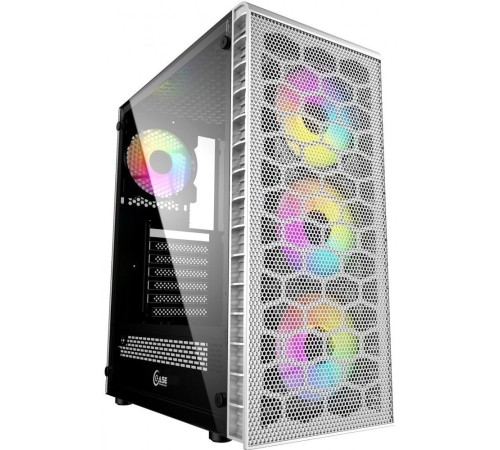 Корпус Powercase Mistral Z4С White, Tempered Glass, Mesh, 4x 120mm 5-color LED fan, белый, ATX  (CMIZ4CW-L4)