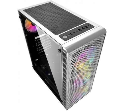 Корпус Powercase Mistral Z4С White, Tempered Glass, Mesh, 4x 120mm 5-color LED fan, белый, ATX  (CMIZ4CW-L4)