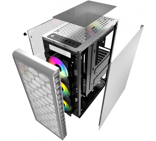Корпус Powercase Mistral Z4С White, Tempered Glass, Mesh, 4x 120mm 5-color LED fan, белый, ATX  (CMIZ4CW-L4)