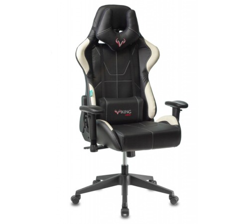 Кресло игровое Бюрократ VIKING 5 AERO черный/белый искусственная кожа с подголов. крестовина пластик