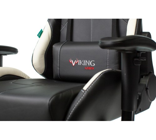 Кресло игровое Бюрократ VIKING 5 AERO черный/белый искусственная кожа с подголов. крестовина пластик