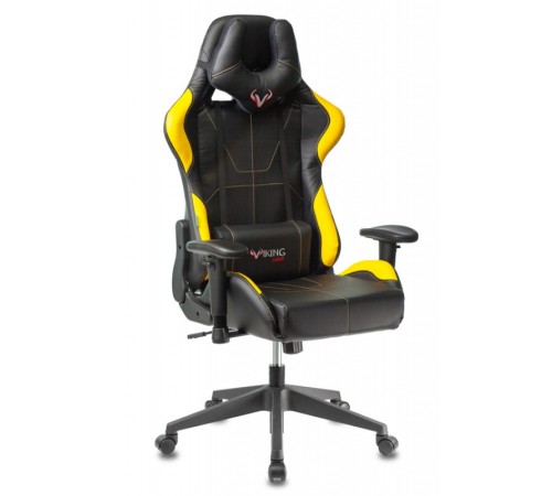 Кресло игровое Бюрократ VIKING 5 AERO черный/желтый искусственная кожа с подголов. крестовина пластик