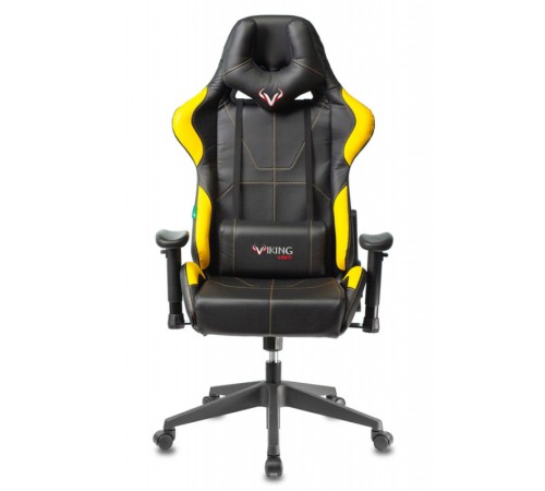 Кресло игровое Бюрократ VIKING 5 AERO черный/желтый искусственная кожа с подголов. крестовина пластик