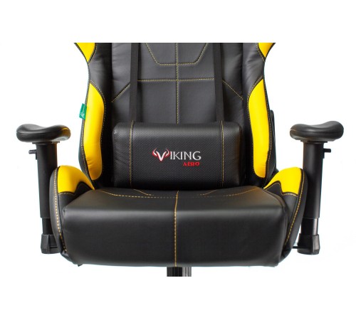 Кресло игровое Бюрократ VIKING 5 AERO черный/желтый искусственная кожа с подголов. крестовина пластик