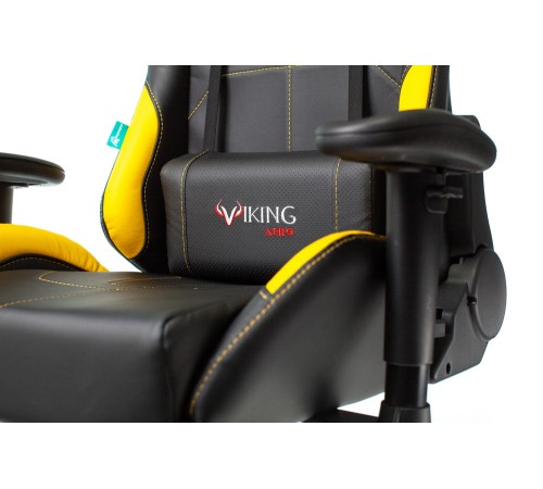 Кресло игровое Бюрократ VIKING 5 AERO черный/желтый искусственная кожа с подголов. крестовина пластик