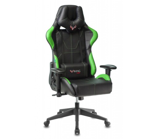 Кресло игровое Бюрократ VIKING 5 AERO черный/салатовый искусственная кожа с подголов. крестовина пластик
