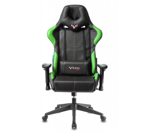 Кресло игровое Бюрократ VIKING 5 AERO черный/салатовый искусственная кожа с подголов. крестовина пластик