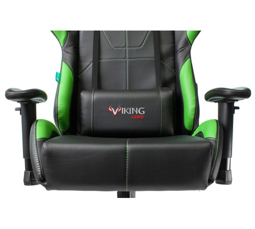Кресло игровое Бюрократ VIKING 5 AERO черный/салатовый искусственная кожа с подголов. крестовина пластик