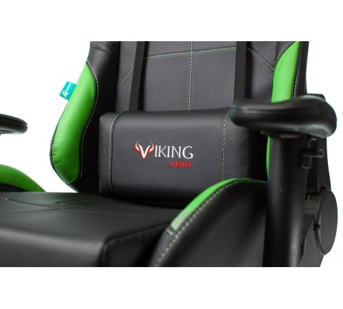 Кресло игровое Бюрократ VIKING 5 AERO черный/салатовый искусственная кожа с подголов. крестовина пластик