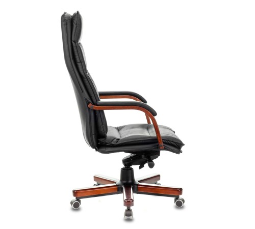 Кресло руководителя Бюрократ T-9927WALNUT черный кожа крестовина металл/дерево