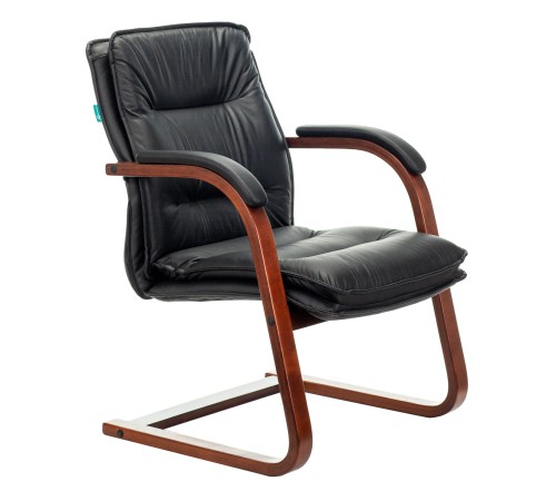 Кресло Бюрократ T-9927WALNUT-AV черный кожа полозья дерево Кресло Бюрократ T-9927WALNUT-AV черный кожа полозья дерево