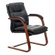 Кресло Бюрократ T-9927WALNUT-AV черный кожа полозья дерево