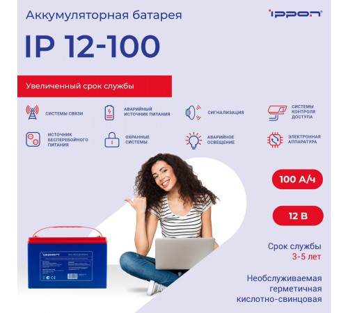 Ippon Батарея IP12-100 12V/100AH {1361425}