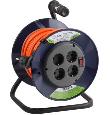 Удлинитель силовой Эра RPx-4es-3х0.75-30m (Б0043052) 3x0.75кв.мм 4розет. 30м ПВС 6A катушка оранжевый