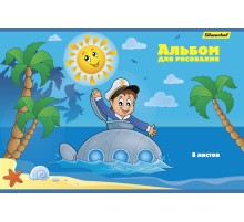 Альбом для рисования Silwerhof 485721 8л. A4 Мореплаватель 2диз. картон скрепка