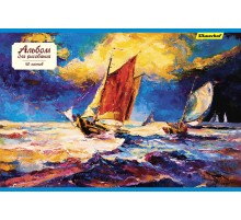 Альбом для рисования Silwerhof 485728 40л. A4 Парусники 2диз. картон скрепка