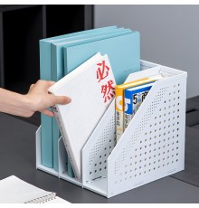 Лоток вертикальный Deli 78996LT-GREY 4отд. складной 332x256x243мм серый пластик