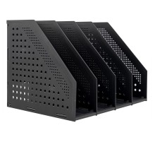 Лоток вертикальный Deli 78996DK-GREY 4отд. складной 332x256x243мм темно-серый пластик