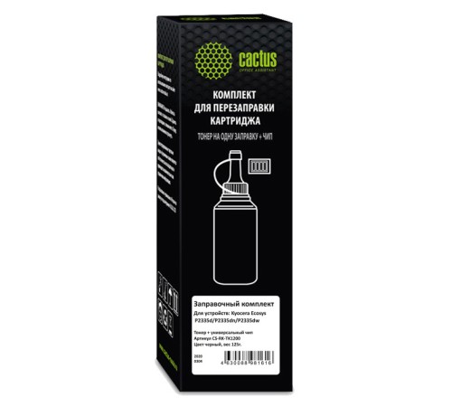 Тонер Cactus CS-RK-TK1200 черный флакон 125гр. (в компл.:чип) для принтера Kyocera Ecosys P2335d/P2335dn/P2335dw