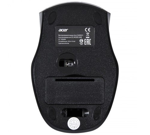 Мышь Acer OMR031 черный/синий оптическая (1600dpi) беспроводная USB (3but)