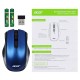 Мышь Acer OMR031 черный/синий оптическая (1600dpi) беспроводная USB (3but)