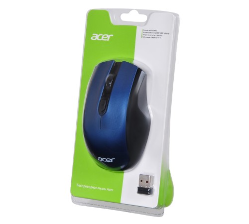 Мышь Acer OMR031 черный/синий оптическая (1600dpi) беспроводная USB (3but)