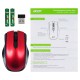 Мышь Acer OMR032 черный/красный оптическая (1600dpi) беспроводная USB (3but)
