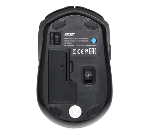 Мышь Acer OMR050 черный оптическая (1600dpi) беспроводная BT/Radio USB (6but)