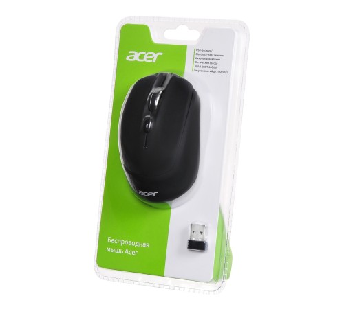 Мышь Acer OMR050 черный оптическая (1600dpi) беспроводная BT/Radio USB (6but)