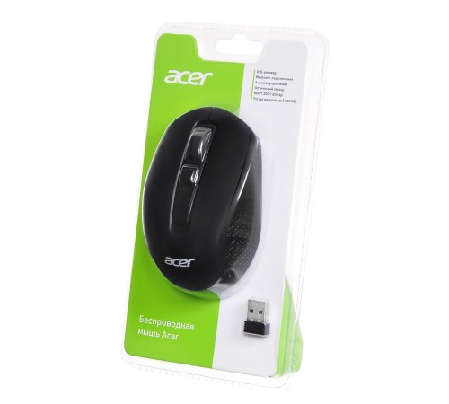 Мышь Acer OMR070 черный оптическая (1600dpi) беспроводная BT/Radio USB (6but)