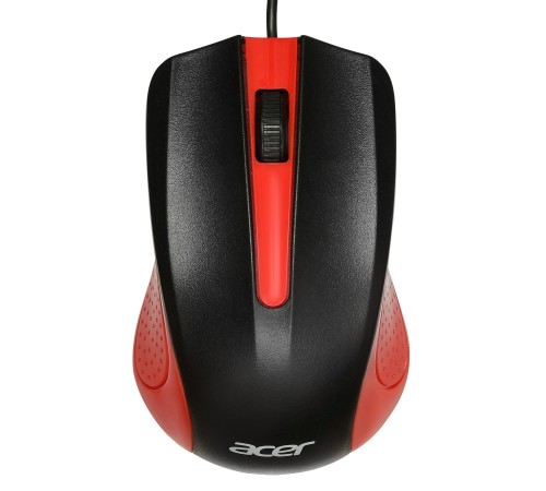 Мышь Acer OMW012 черный/красный оптическая (1200dpi) USB (3but)
