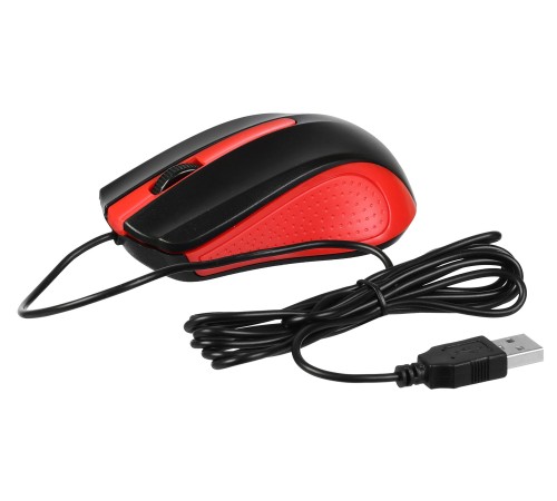 Мышь Acer OMW012 черный/красный оптическая (1200dpi) USB (3but)