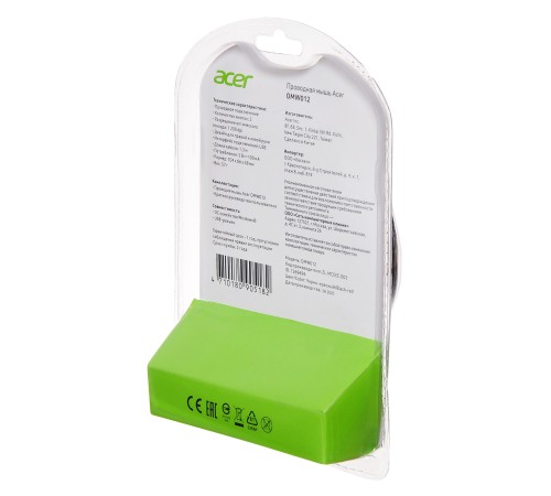 Мышь Acer OMW012 черный/красный оптическая (1200dpi) USB (3but)