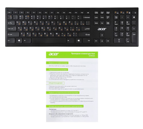 Клавиатура Acer OKR010 черный USB беспроводная slim Multimedia